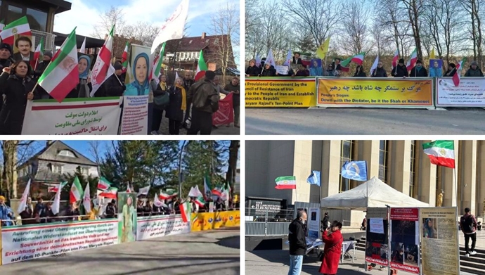 تجمع ایرانیان آزاده در حمایت از اعلام دولت موقت در کپنهاگ، برلین، استکهلم و پاریس