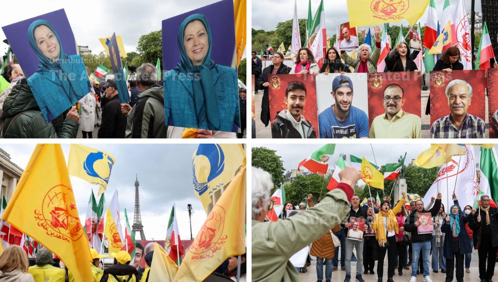 تظاهرات بزرگ ایرانیان در پاریس در محکومیت اعدام ها- پیام خانم رجوی