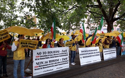 Berlin: Protestdemonstration anläßlich des Besuchs von Javad Zarif