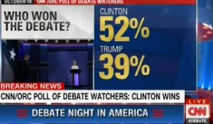 نتيجه سومين مناظره كلينتون و ترامپ