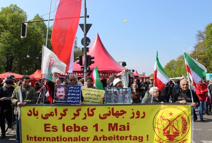 برلين ـ هواداران مجاهدين در تظاهرات روز جهاني كارگر