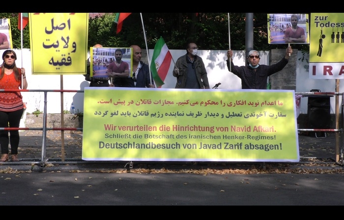 تظاهرات فوري مقابل سفارت رژيم در  اعتراض به اعدام نوید افکاری  ـ برلین