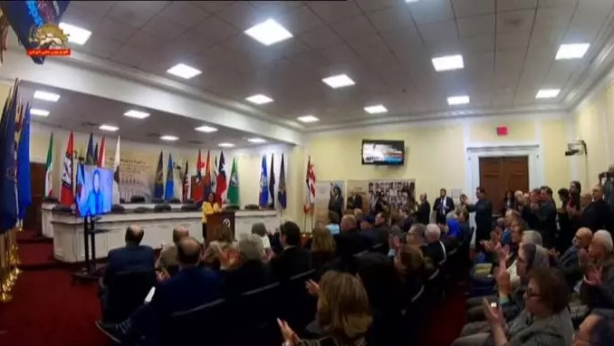 ايران - جلسه نمایندگان کنگره آمریکا برای اعلام حمایت اکثریت اعضای مجلس نمایندگان از قطعنامه ۱۰۰