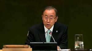 آغاز به كار نشست مجمع عمومي سازمان ملل با سخنان بان كي مون