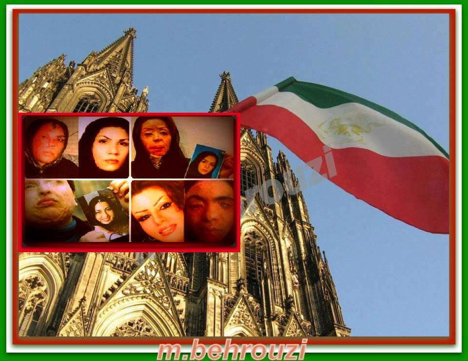 آکسیون  در اعتراض به جنایت سازماندهی شده دولتی اسیدپاشی به بانوان ایران زمین ـ کلن