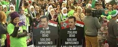 راهپيمايي با شكوه پناهندگان سوري در پاريس با شعار: سوريه آزاد آزاد، رژيم ايران اخراج اخراج