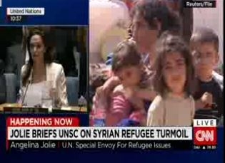سخنراني آنجلا جولي در شوراي امنيت ملل ‌متحد در مورد بحران پناهجويان سوري